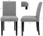 Dining Chairs Urban Style Fabric Parson Chairs Kitchen Living Room Armless Side Chair with Solid Wood Legs Set of 4 (Gray)