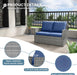 Patio Furniture Set, 4 Pieces Outdoor Patio Furniture Wicker Sectional Sofa Outdoor Patio Set Patio Conversation Sets, Grey