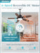 42 Inch Wet Rated Outdoor Ceiling Fan with Lights and Remote,Ip65 Hanging Gazebo Fan with 3CCT 6-Speed DC Motor,Brown Waterproof Plug in Ceiling Fan with Cord for Patios Porch Pergola Pavilion