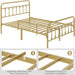 Full Metal Platform Bed Frame, Victorian Headboard & Footboard