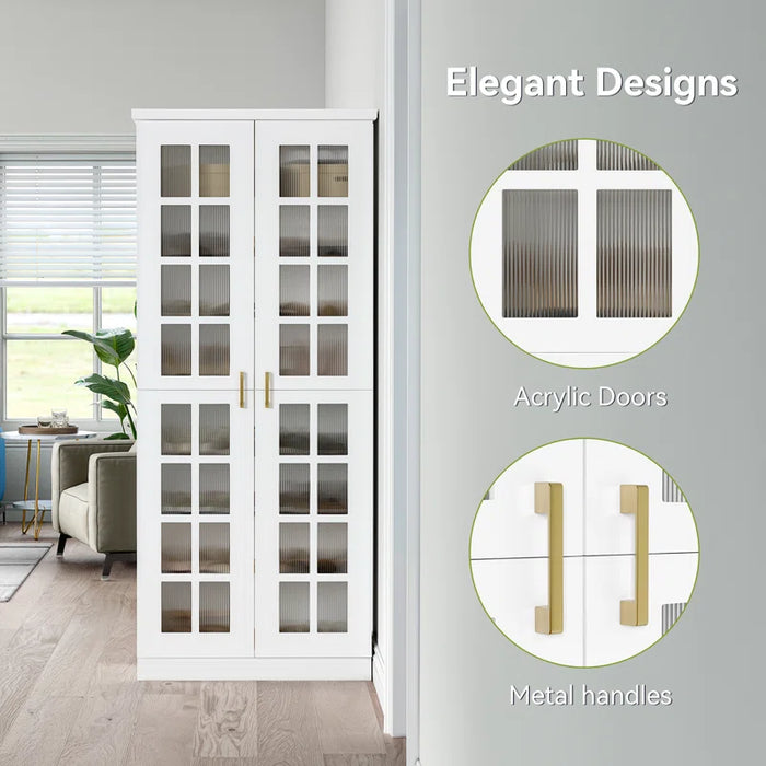 71" Storage Cabinet with Door & Adjustable Shelves