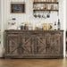 Buffet Cabinet, 61” Large Sideboard Buffet Storage Cabinet with 3 Drawers, Farmhouse Coffee Bar with 4 Doors, Buffet Table for Kitchen, Living Room, Antique Oak