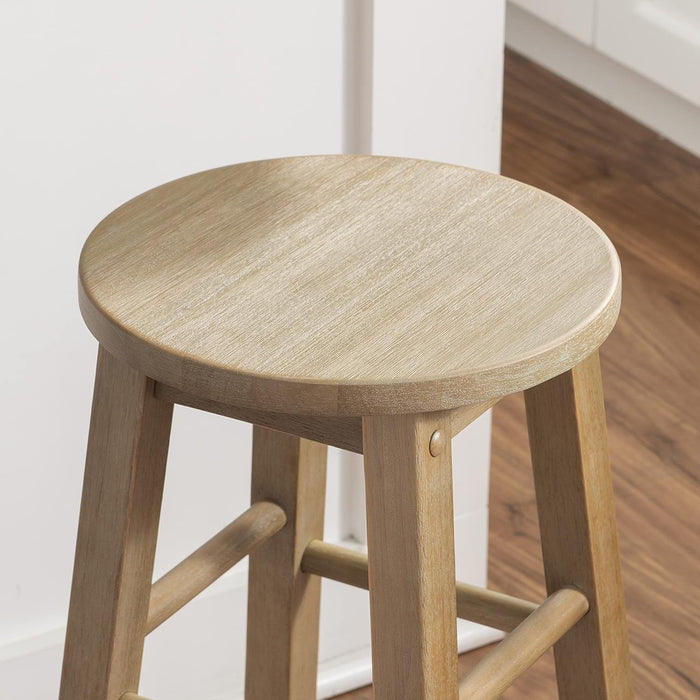 Zeke Grey Wash 24" Counter Stool with round Seat