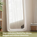 63"X24" Arched Mirror Full Length, Full Body Freely Standing Mirror, Flannel Floor Mirror with Stand for Bedroom, Living Room, Hanging or against the Wall, White