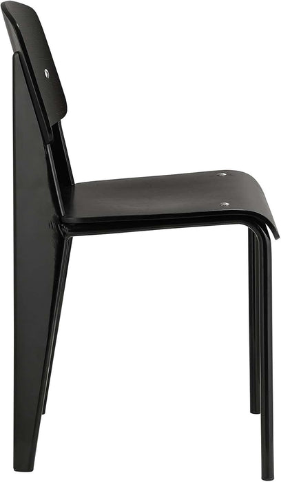 Cabin Modern Wood and Metal Kitchen and Dining Room Chair in Black