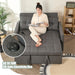 52Inch Sleeper Sofa With Pullout Bed GrayFabricUpholstery