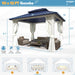 10'X12' Gazebo Hardtop, Galvanized Steel Double Roof Metal Gazebo with Aluminum Frame, Permanent Outdoor Pavilion with Curtain and Netting for Patio Lawn and Garden, Blue