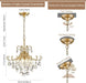 Golden Crystal Chandeliers 4 Light Dining Fixtures