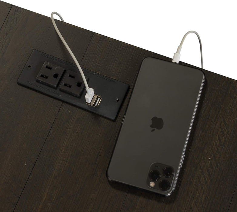 Contemporary L Shaped Desk USB Charging Drawer