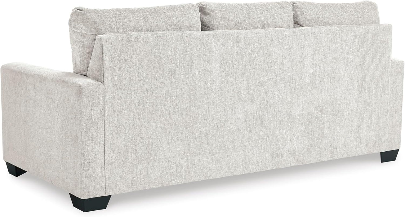White Queen Upholstered Sleeper Sofa With GelMemoryFoam