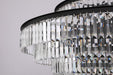 31-Inch Black Crystal Chandelier With 6-Tier Frame