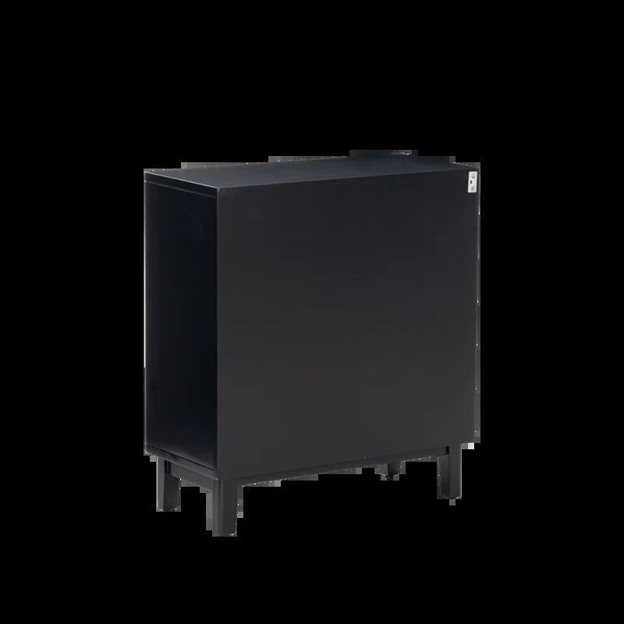 Aril 3-Drawer Woven Cane Front Accent Chest, Mid Century Modern 3 Drawers Nightstand