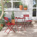 3-Piece Bistro Set Folding Outdoor Furniture Sets with Premium Frame Portable Design for Bistro & Balcony (Red with Cushion)
