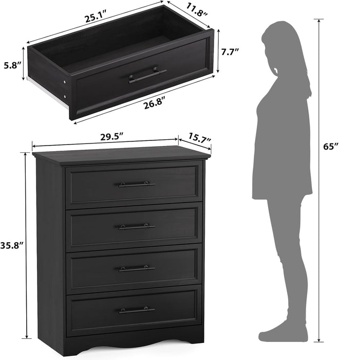 Black 36 Inch Dresser With USB Charging Station Furniture