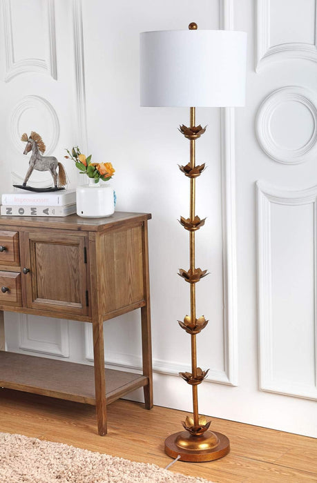 Antiqued Gold Floor Lamp SixtyThreePointFiveInchHeight