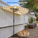 9FT Half Patio Umbrella with Solar LED Lights for Outdoor, Waterproof Half Umbrella for Small Spaces, Balcony, Deck(Beige)