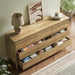 Oak 9 Drawer Dresser for Bedroom, 63" Wide Modern Wood Dresser