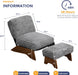Modern Adjustable Accent Chair with Ottoman, Upholstered Living Room Chair with Footrest Set, Soft Reclining Lounge for Bedroom, Apartment, Office, Grey