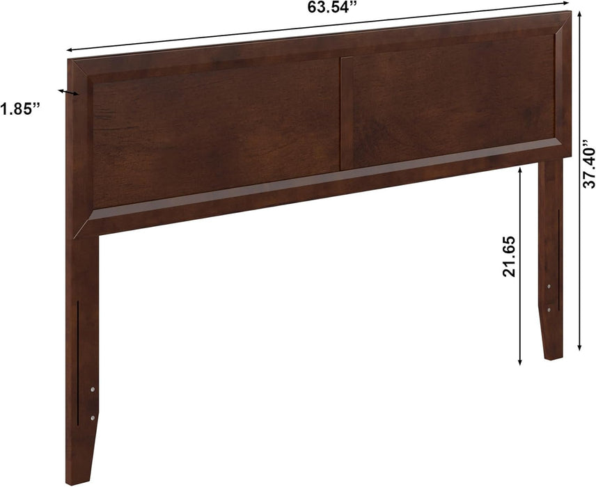 , Sophia Adjustable Modern Queen Solid Wood Headboard, Walnut