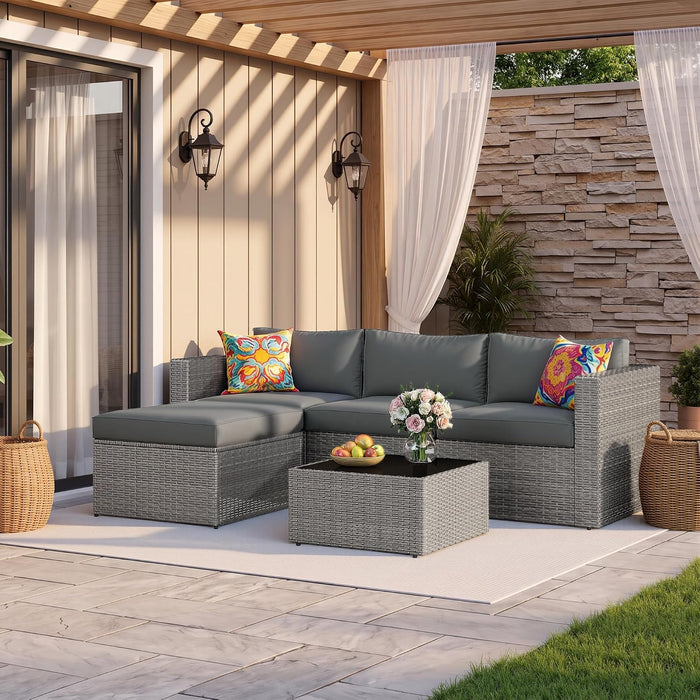 Patio Sectional Furniture Set, Outdoor Sectional Furniture for All-Weather