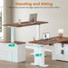 Farmhouse L Shaped Standing Desk, 55 Inch Height Adjustable Corner Desk with Storage Drawers, Standing Computer Desks with Power Outlets for Home Office, White