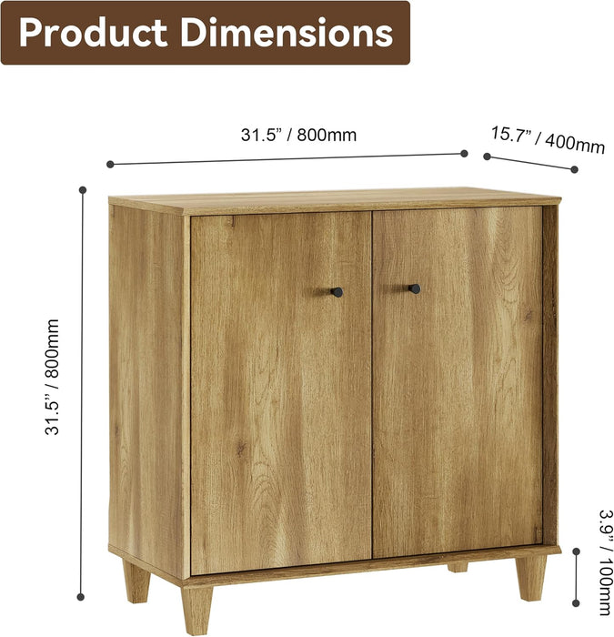 Sideboards Buffet Cabinet Wide Credenza Buffet Table with Adjustable Shelf, Modern Kitchen Accent Cabinet with Storage Compartments for Dining Room Living Room, Hallway, Oak Brown