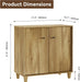 Sideboards Buffet Cabinet Wide Credenza Buffet Table with Adjustable Shelf, Modern Kitchen Accent Cabinet with Storage Compartments for Dining Room Living Room, Hallway, Oak Brown