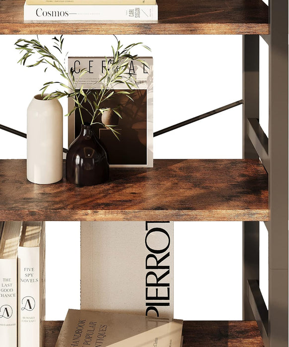 Bookshelf, 31.5" 5-Tier Ladder Industrial Bookcase, 110Lb Shelf