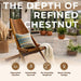 Wooden Folding Tamarack Chairs, FSC Certified Acacia Low Profile Adirondack Chairs, Wood Folding Chair for Outdoor, Patio, Porch, Pool, Backyard, Garden, Balcony and Deck - Chestnut - Single