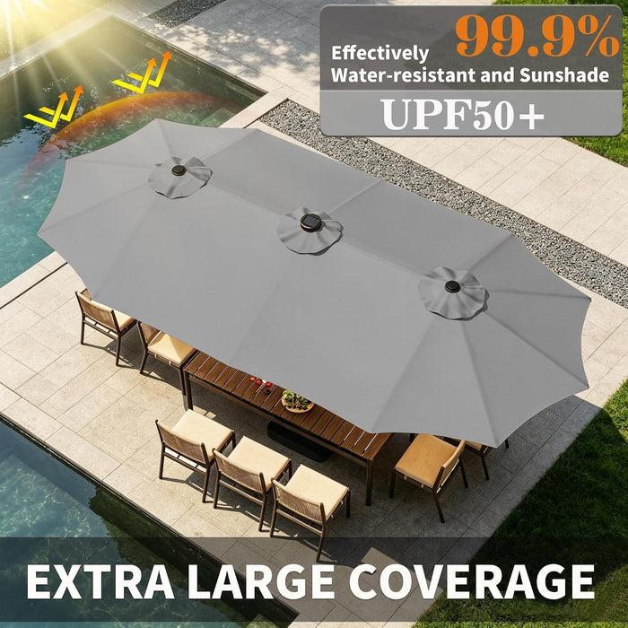 Patio Double-Sided Umbrellas with Base