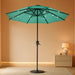 9 Ft 3-Tier Outdoor LED Lighted Patio Umbrella W/Crank, Peacock Blue