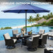9FT Outdoor Patio Umbrella with Easy Crank - UV Resistant & Waterproof Market Umbrella with Ventilated Canopy, 8 Sturdy Ribs & Powder-Coated Frame for Garden, Deck, Backyard, Pool, Patio Table