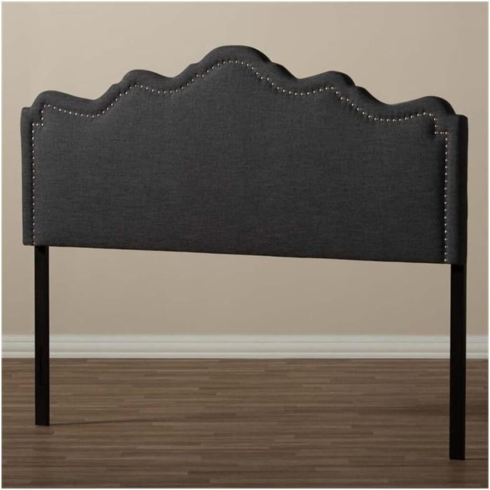 Coastal Cool Modern and Contemporary Fabric Headboard Queen/Dark Gray