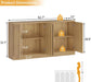 63" Sideboard Buffet Cabinet with Storage, Fluted Credenza