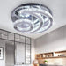 Modern Crystal Chandelier, 15.7 Inch LED Moon Crystal Ceiling Light Cool White Pendant Lighting Flush Mount Crystal Pendant Lamp Fixture for Dining Room Bathroom Bedroom Living Room