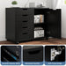 Black Premiumgrade Five Drawer File Cabinet Wheels