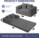Gray FourInOne Convertible Compact Sofa Bed Pillow