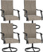 Patio Chairs Set of 4, Outdoor Swivel Chairs Set of 4, Brown