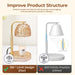 Candle Warmer Lamp with Timer Dimmer, Honeycomb Crystal Wax Melt Warmer for Jar Candles, Adjustable Height Wax Warmer Lamp with 2 Bulbs for Women Mom Gift New Home Bedroom Decor (Amber)