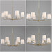 Brushed Gold Contemporary Pendant Chandelier 6 Lights