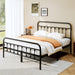 Queen Size Metal Bed Frame, Victorian Style Headboard and Footboard