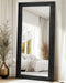 76x34 Floorstanding Mirror With Black Hardwood Frame