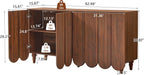 Walnut Buffet Cabinet Set With IndustrialStyle Shelves