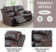 Manual Leather Recliner Sofa Set for Living Room Furniture Set,Leather Recliner Couch Set for Home/Office,Leather Reclining Sofa Set for 3-Pieces(Sofa+Loveseat+Chair) Brown
