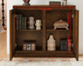 39" Walnut Narrow Sideboard Buffet Storage Cabinet for Entryway