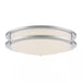 Flaxmere 14 In. Chrome Dimmable Integrated LED Flush Mount Ceiling Light with Frosted White Glass Shade