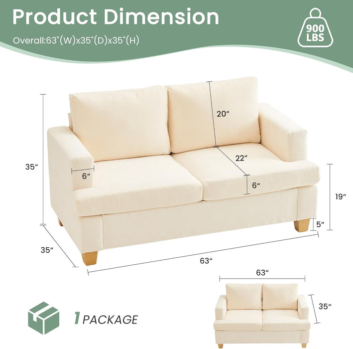 Beige Chenille Sleeper Sofa Three-Seater Loveseat Set