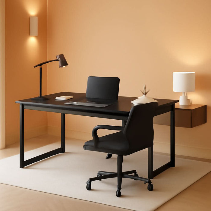 70.8” Executive Desk, Large Office Computer Desk with Thicken Frame, Modern Simple Workstation Business Furniture for Home Office, Vintage Grey/Black