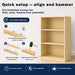 【2026 Adjustable Shelves 3-Tier Bookcase, 71 Inches, Wooden Open Display Floor Bookshelf (Oak Color)