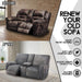 Reclining Loveseat with Middle Console Slipcover, 8-Piece Velvet Stretch Sofa Covers, 2 Seat Loveseat Recliner Cover, Thick, Soft, Washable(Dark Grey)